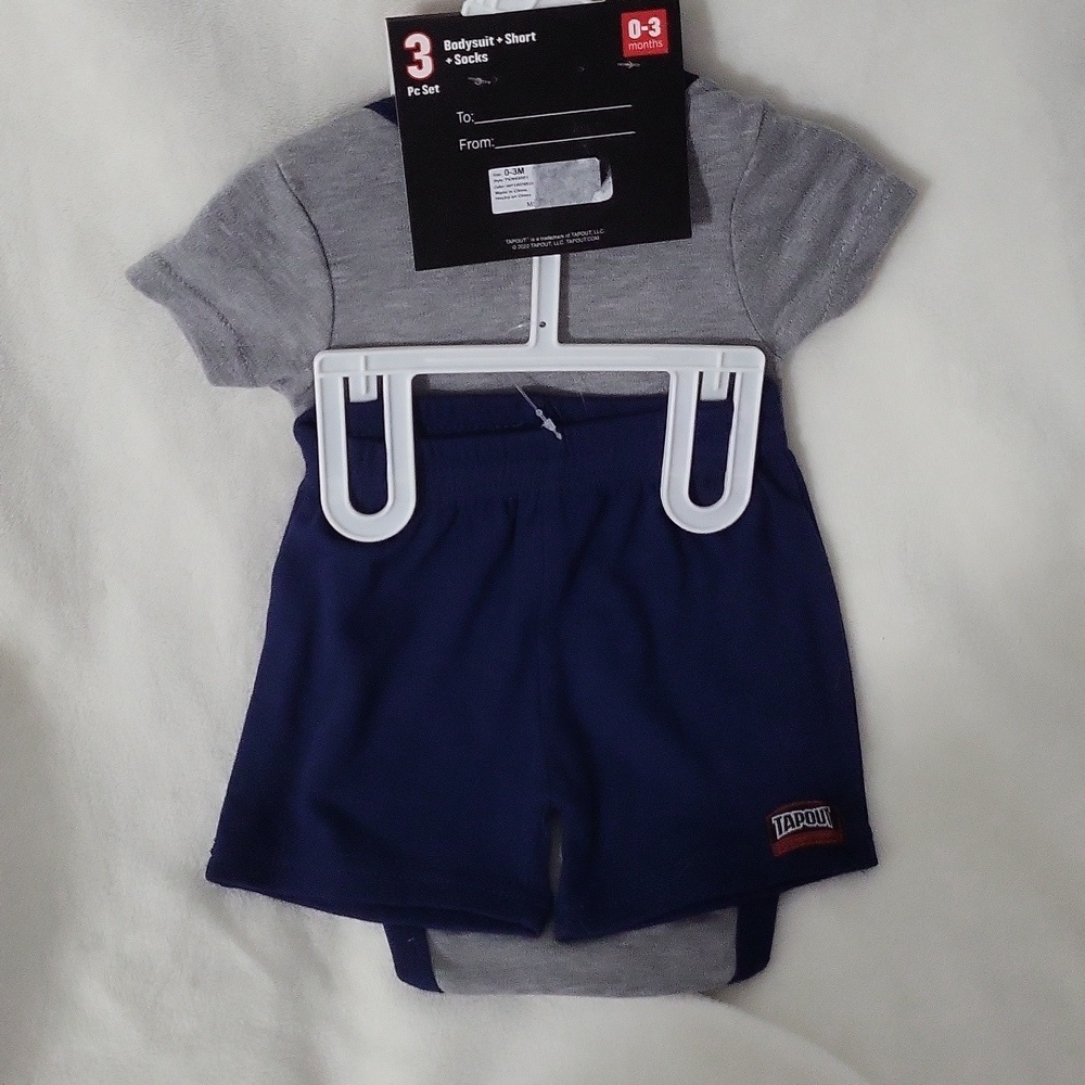 Tapout Gray and Navy Baby Outfit Set - Picture 3 of 4